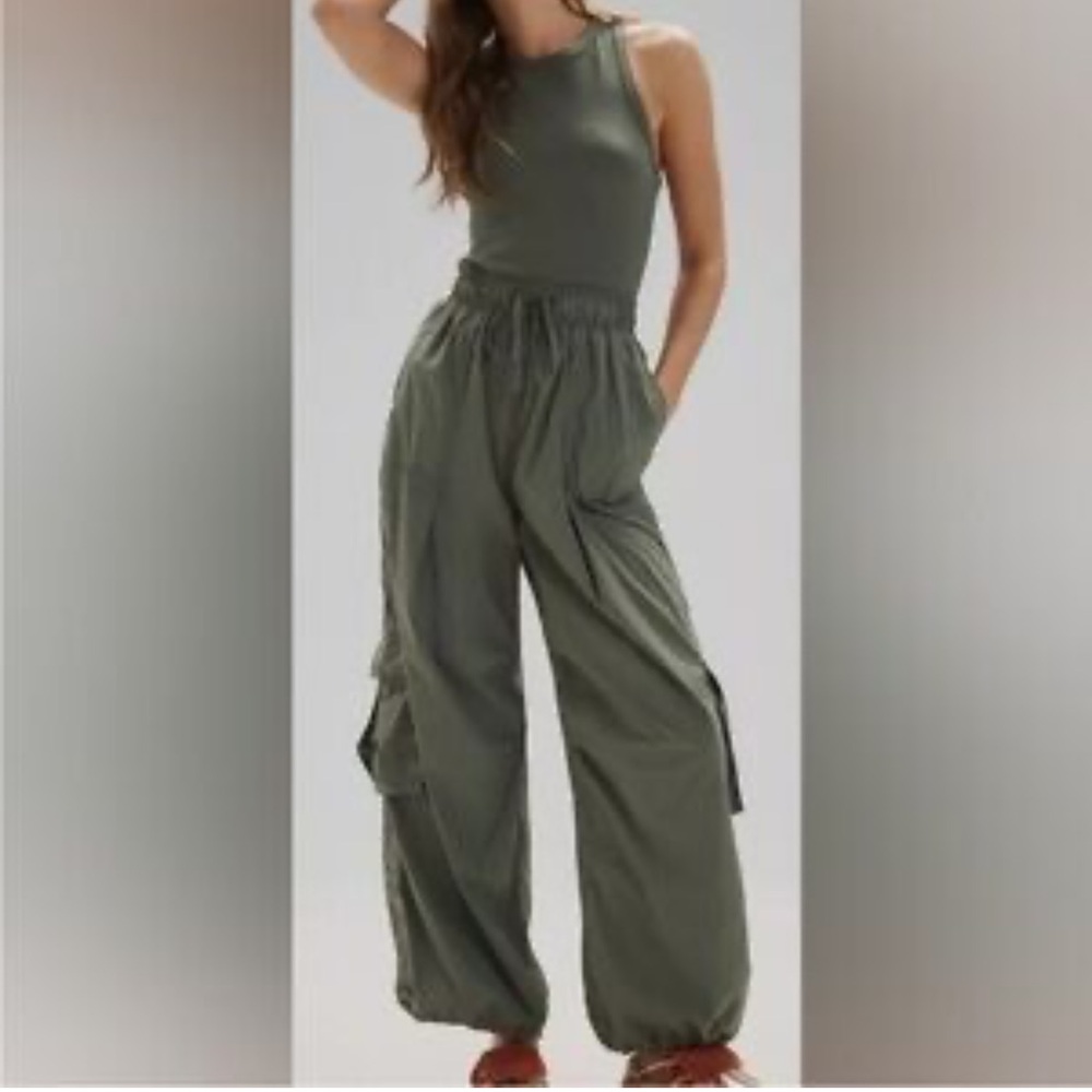 Anthropologie Olive Green Utility Jumpsuit - Picture 2 of 16